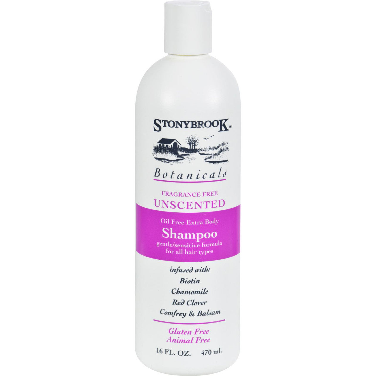 Stonybrook Botanicals Organic Herbal Oil-Free Extra Body Shampoo, Unscented, 16 Oz