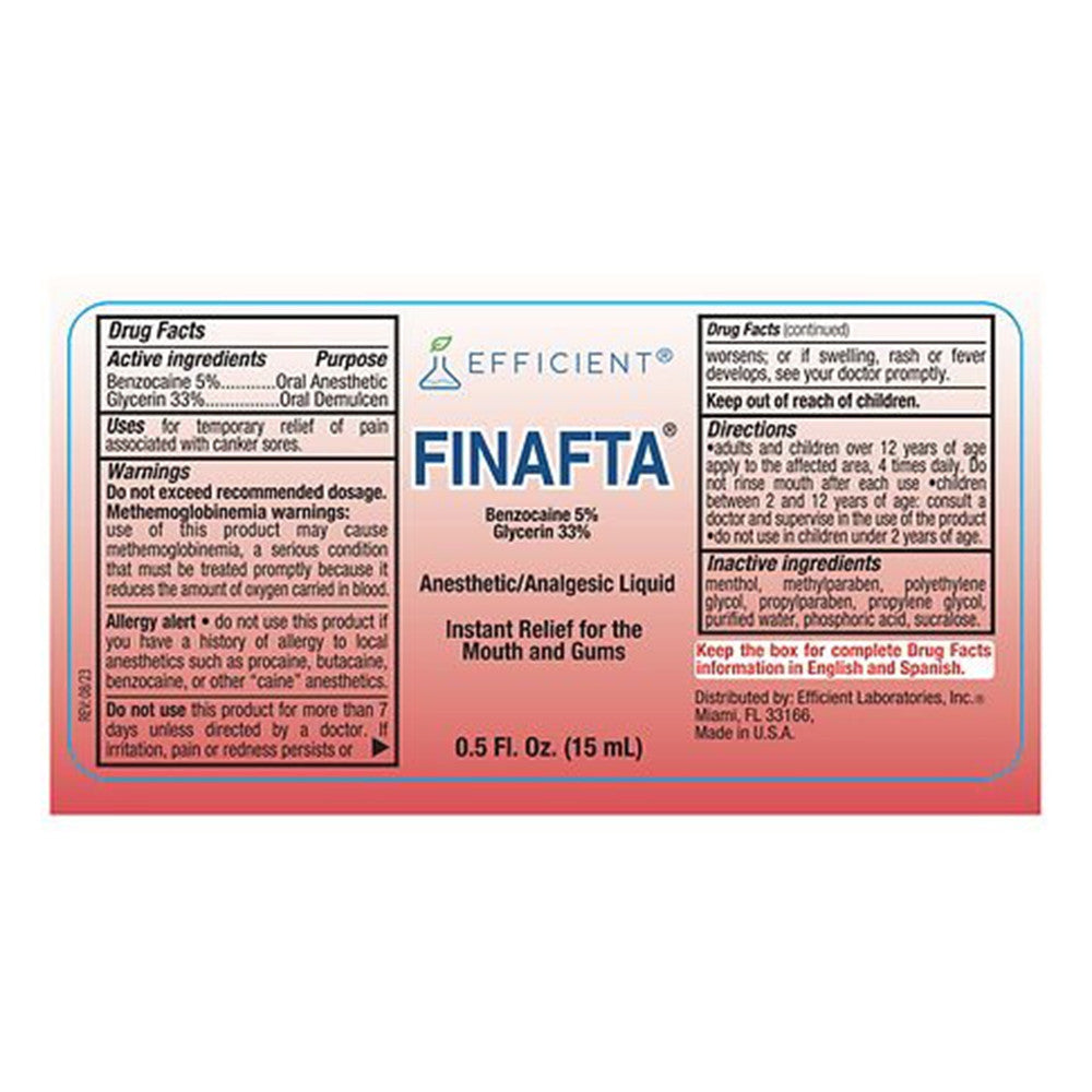 Finafta Liquid Canker Sore Relief Mouth and Gums, 0.5 Oz