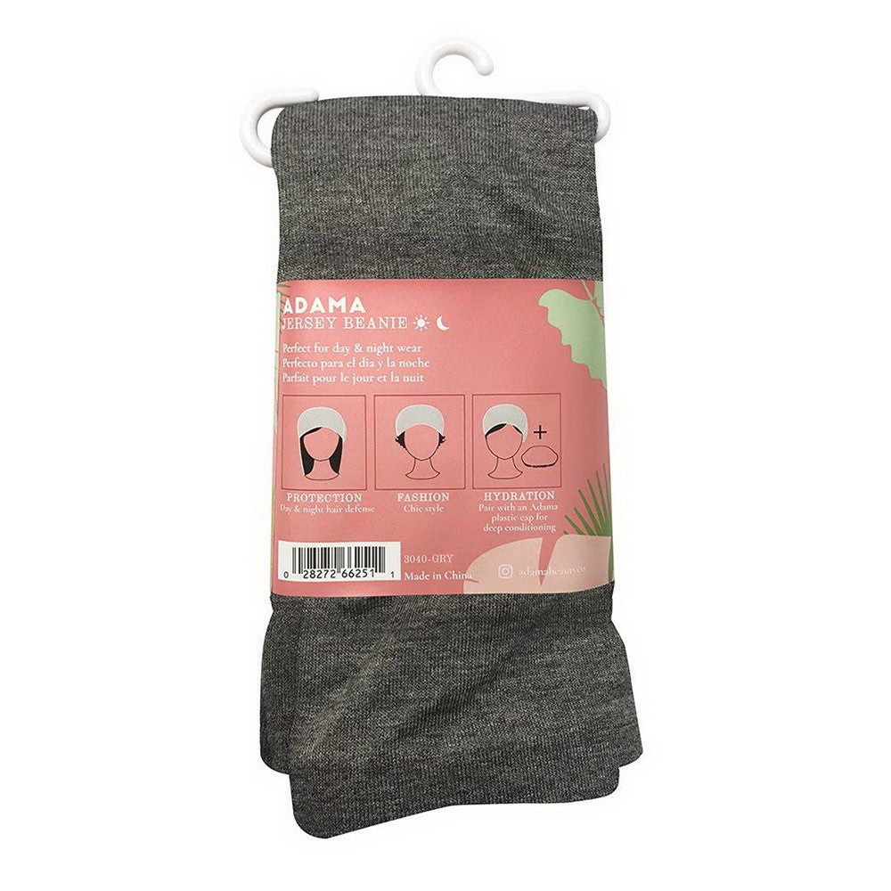 Adama Satin Lined Jersey Beanie, Gray Color, 1 Ea