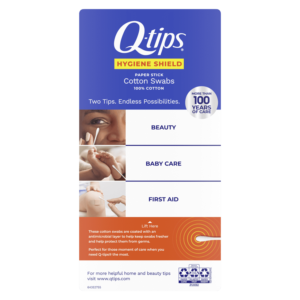 Q-Tips Antibacterial Cotton Swabs For Clean Ears, 300 Ea