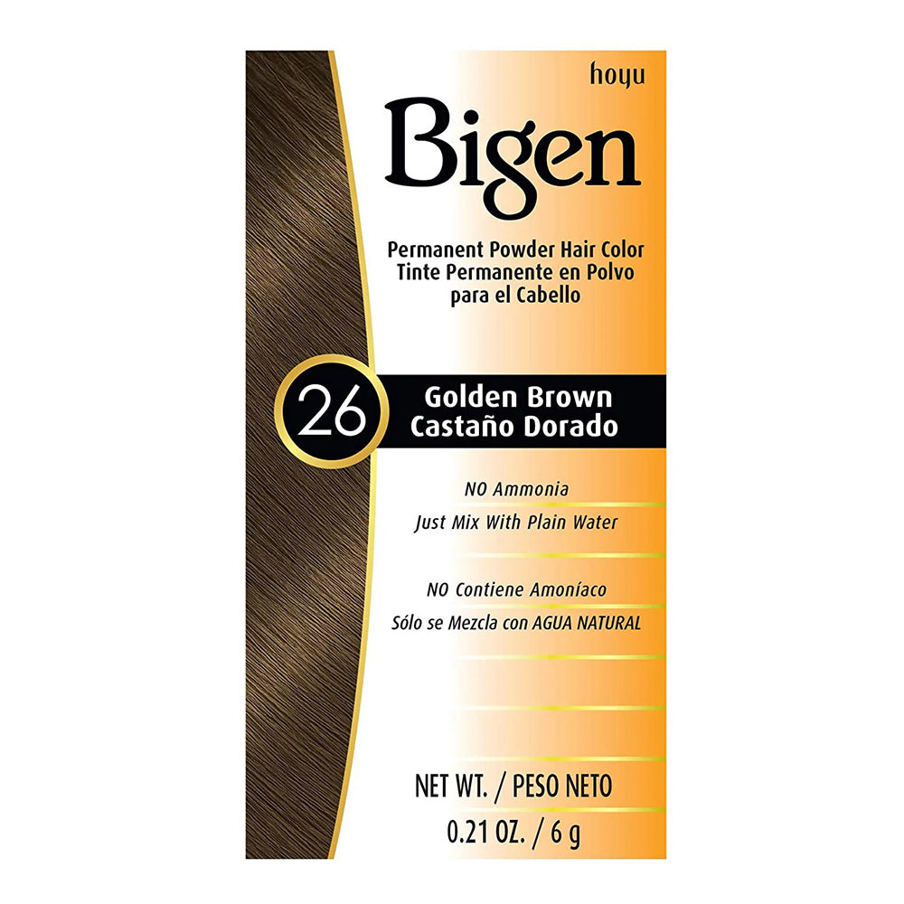 Bigen Permanent Powder Hair Color, 26 Golden Brown, 1 Ea