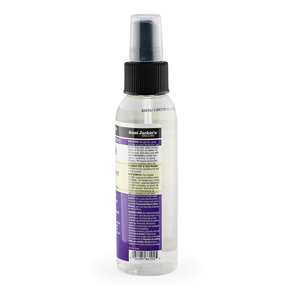 Aunt Jackies Grapeseed Style and Shine Recipes Shine Boss Refreshing Sheen Hair Mist, 4 Oz