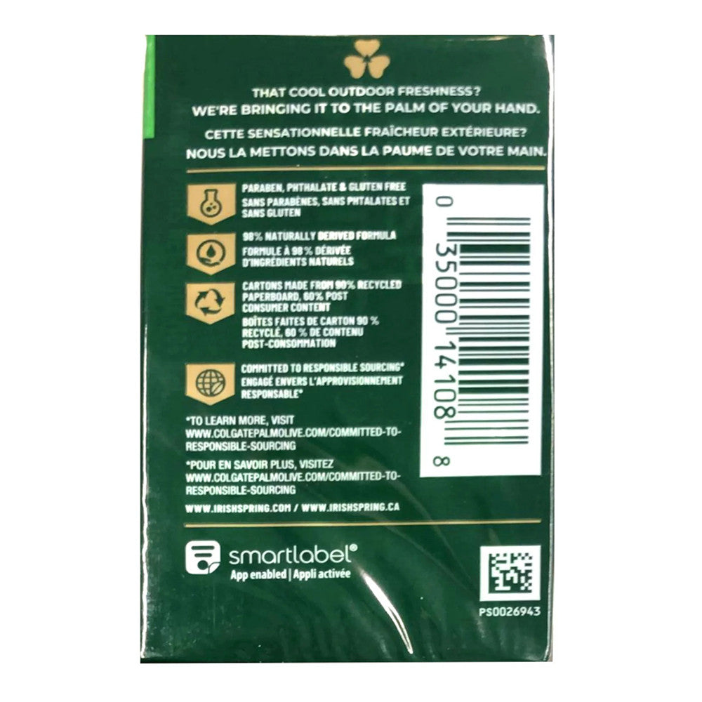 Irish Spring Original Clean and Fresh Deodorant Soap 3 Bar Pack, 18 Ea