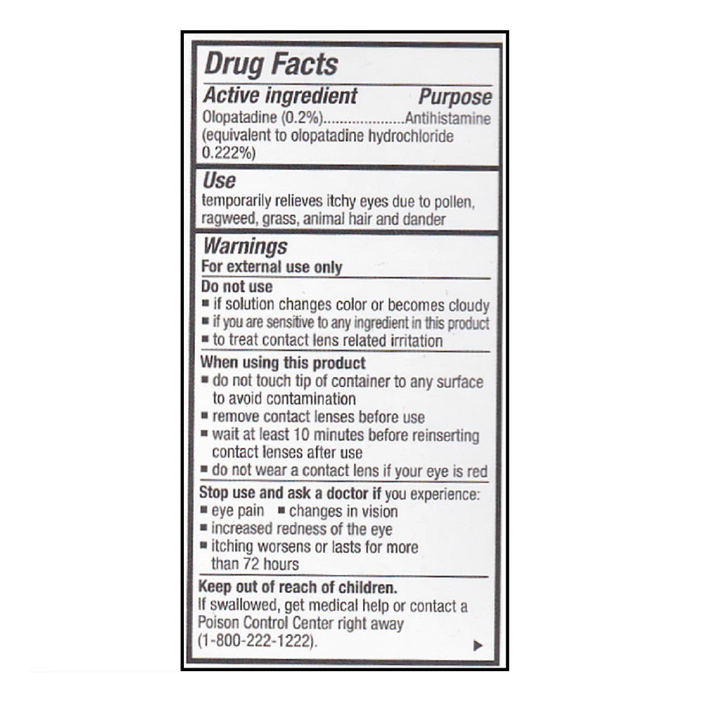 Rugby Once Daily Olopatadine Hcl Opthalmic Solution USP 0.2 Percent Antihistamine, Eye Itch Relief, 1 Ea