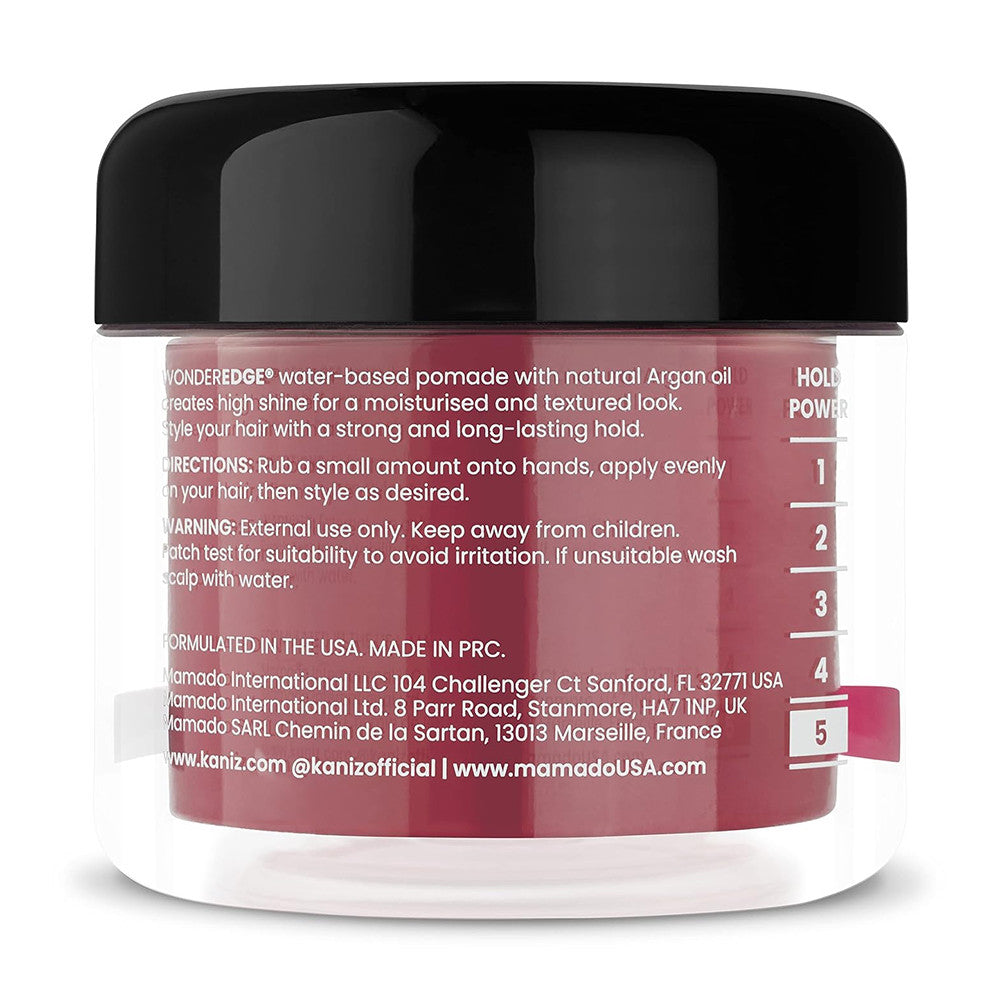 Kaniz Wonder Edge Strong Hold Water Based Pomade with Argan Oil, Cherry, 4 Oz
