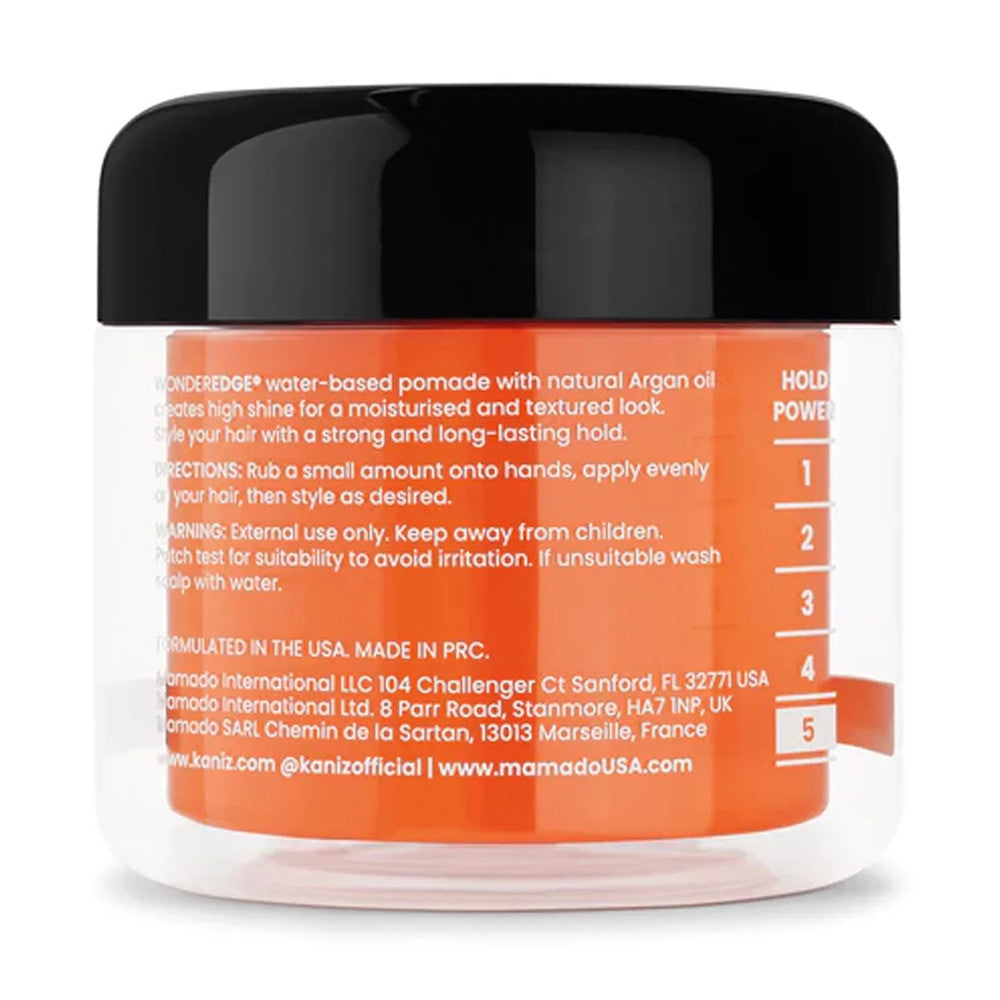 Kaniz Wonder Edge Strong Hold Water Based Pomade with Argan Oil, Pineapple, 4 Oz