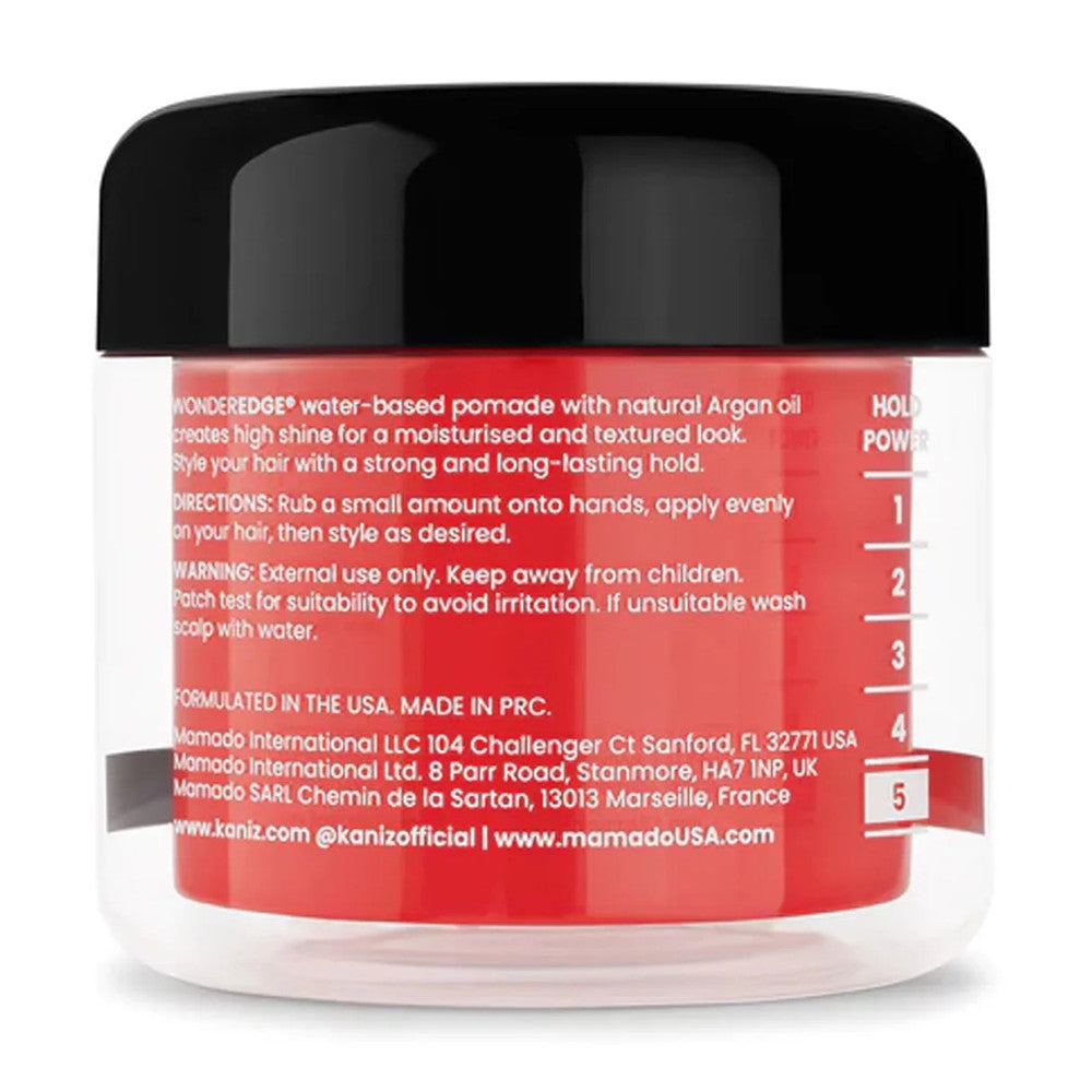 Kaniz Wonder Edge Strong Hold Water Based Pomade with Argan Oil, Strawberry, 4 Oz
