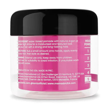 Kaniz Wonder Edge Strong Hold Water Based Pomade with Argan Oil, Lemon Berry, 4 Oz