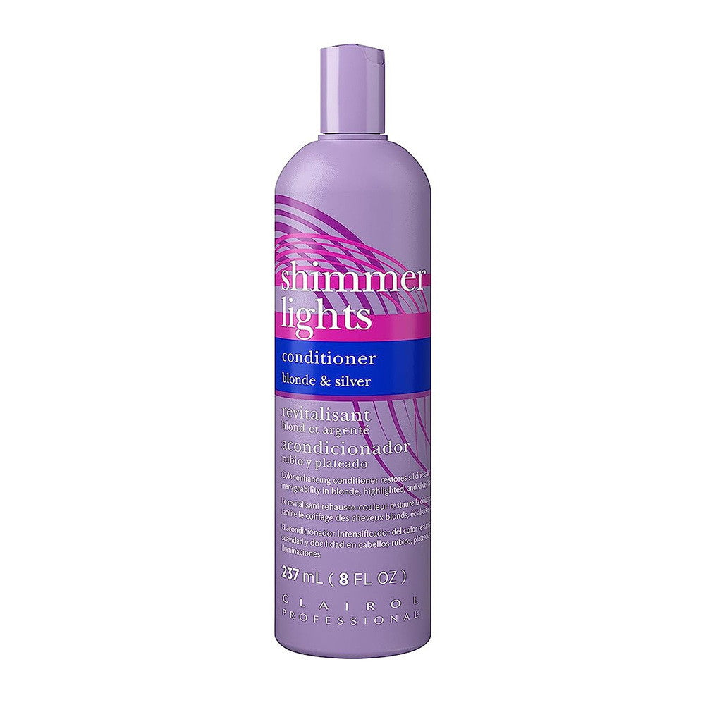Clairol Professional Shimmer Lights Conditioner for Blonde and Silver Hair, 8 Oz