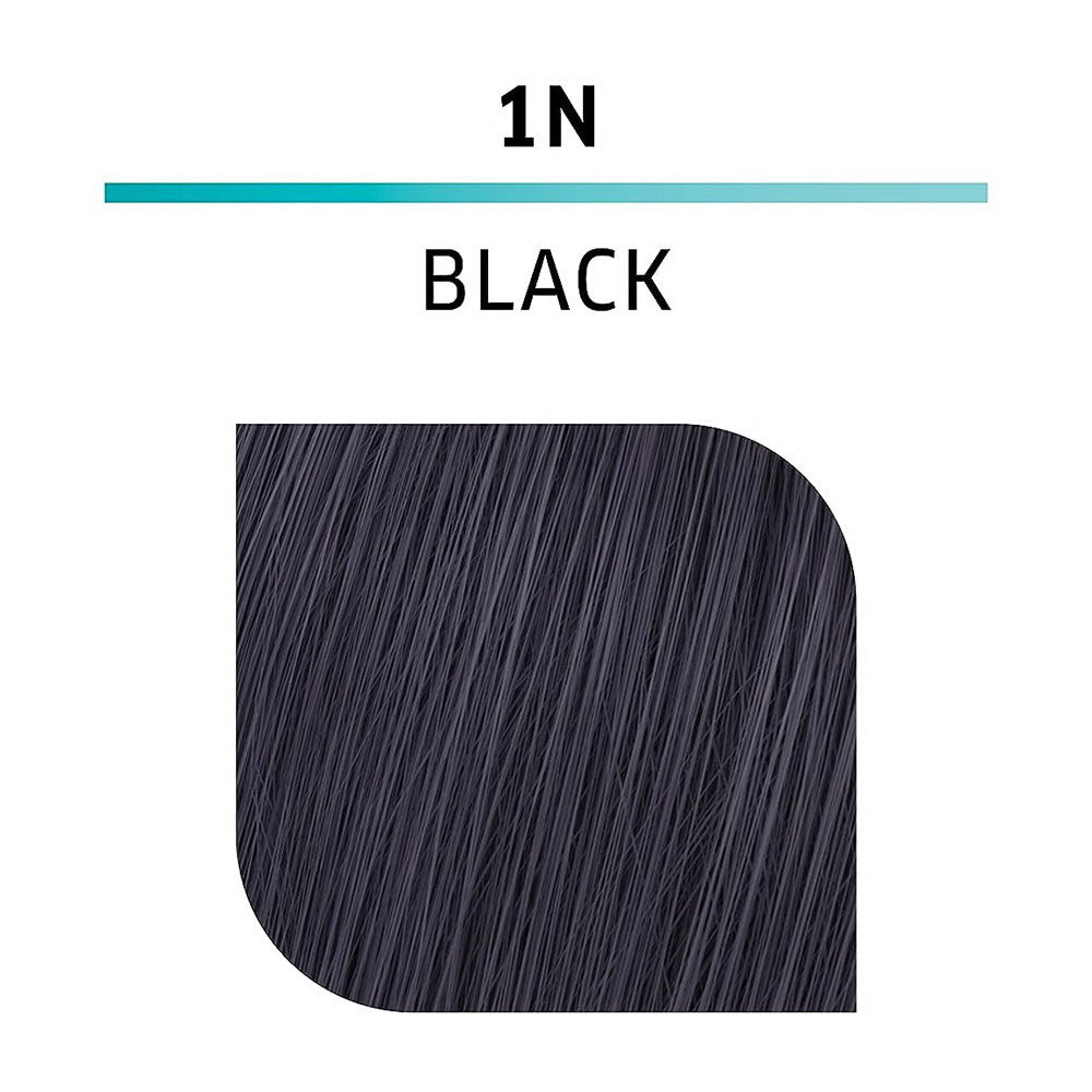 Wella Color Charm Demi Permanent Cream Hair Color, 1N Black, 2 Oz
