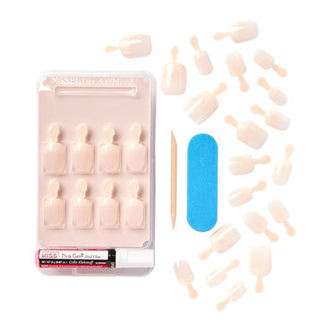 Kiss Salon Acrylic Nude French Nails Nude, Real Short Length, 28 Ea