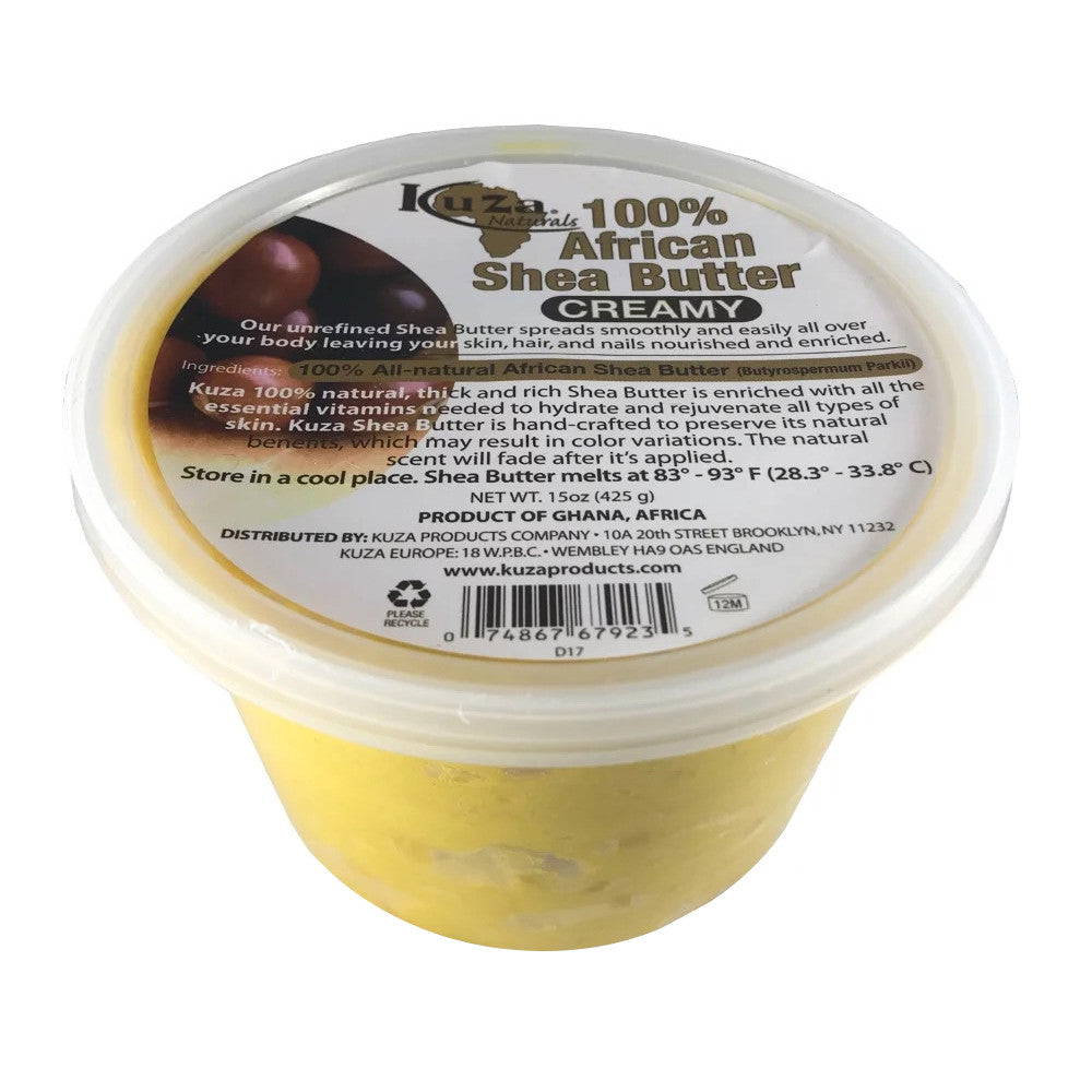 Kuza African Shea Butter Yellow Creamy for Skin, 15 Oz