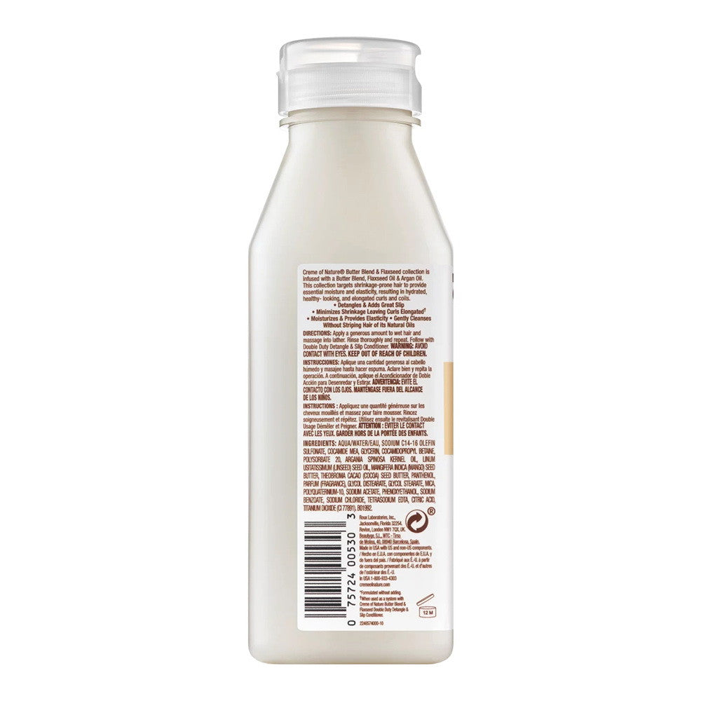 Creme of Nature Butter Blend and Flaxseed Detangle and Slip Shampoo, 12 Oz