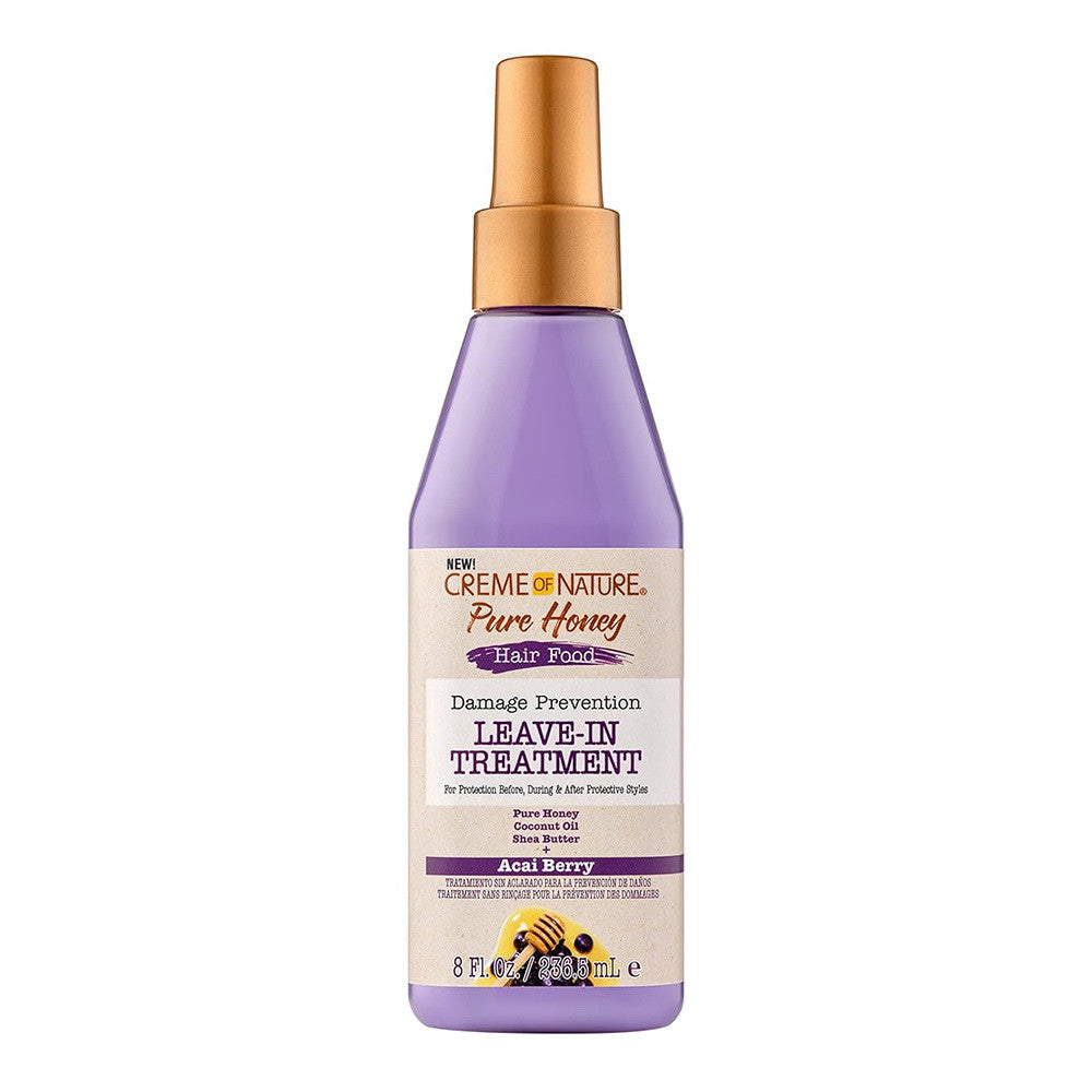 Creme of Nature Pure Honey Hair Food Damage Prevention Leave In Treatment, 8 Oz