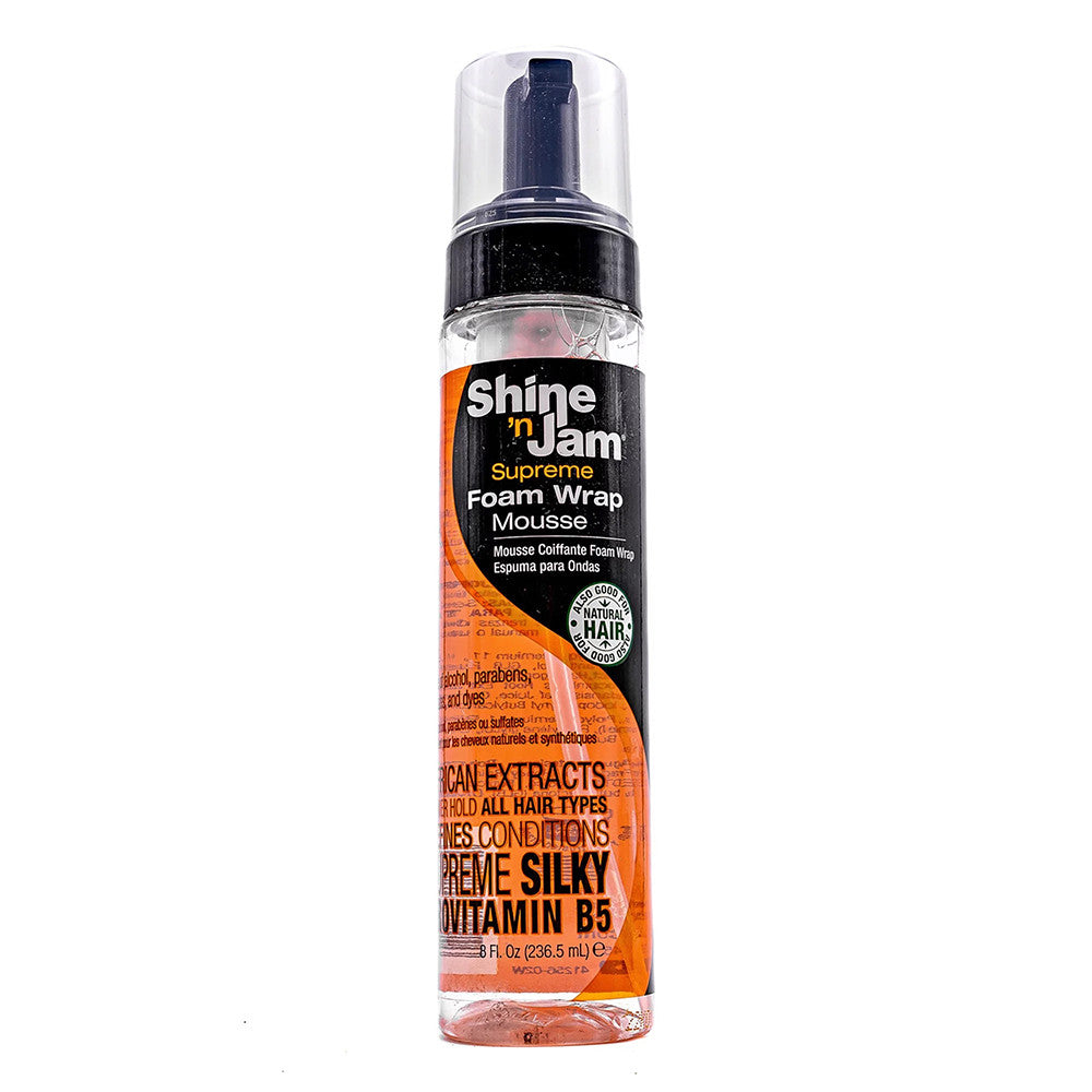 Ampro Shine-n-Jam Supreme Hold Foam Wrap Mousse, 8 Oz