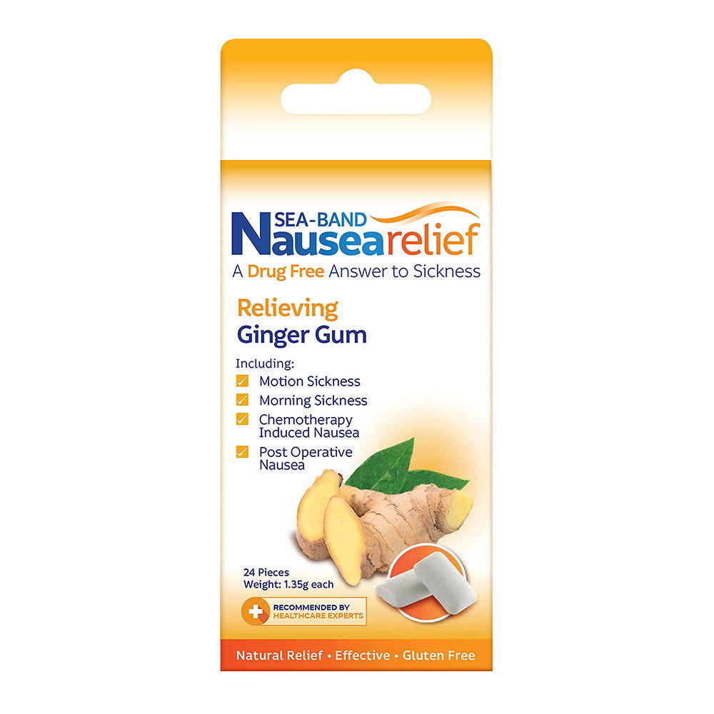 Sea Band Anti Nausea Ginger Chewing Gum, 24 Each