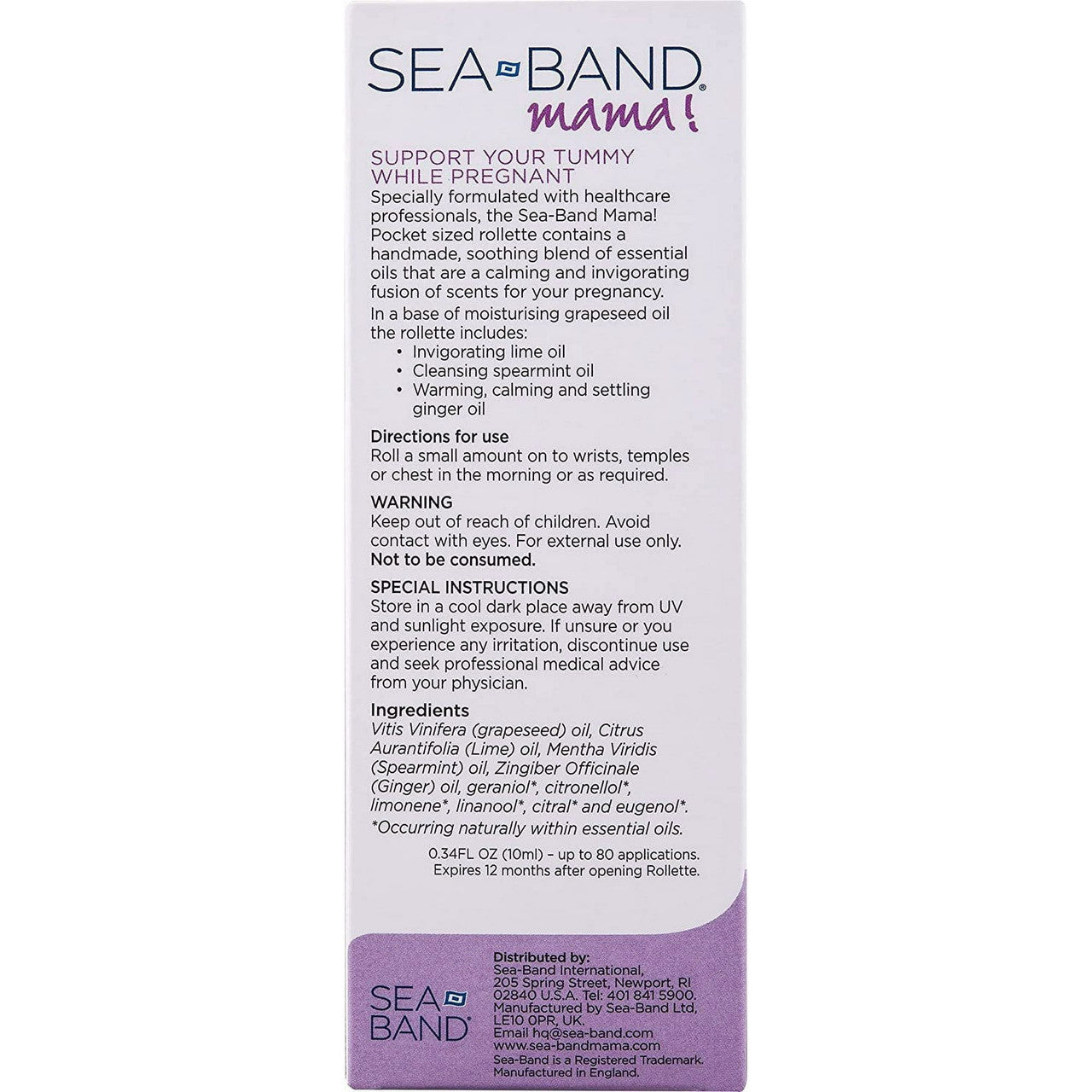 Sea-Band Mama Essential Oil Rollette - 0.34 Oz