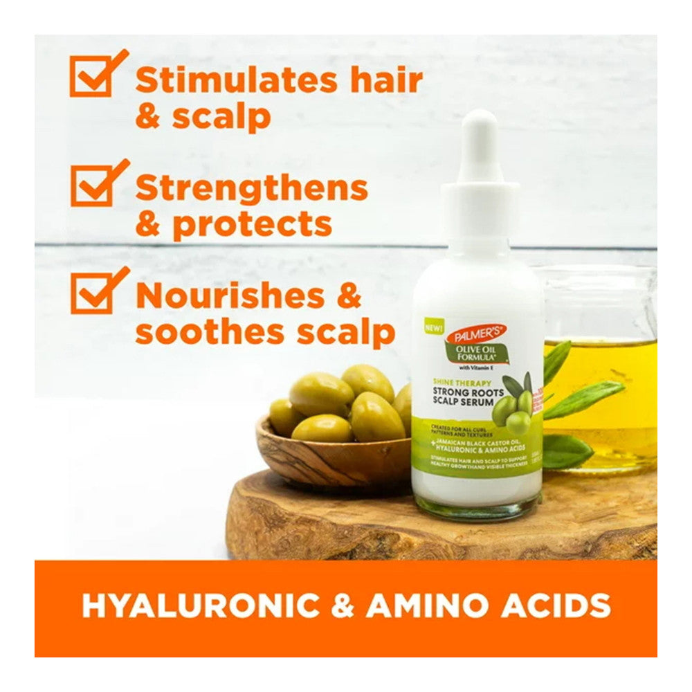 Palmers Olive Oil Formula Shine Therapy Strong Roots Scalp Serum, 1.85 Oz