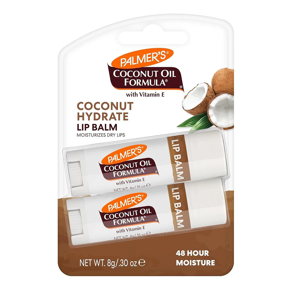 Palmers Coconut Oil Lip Balm Duo Hydrates Dry Lips for All Day Moisture 0.30Oz (8g)