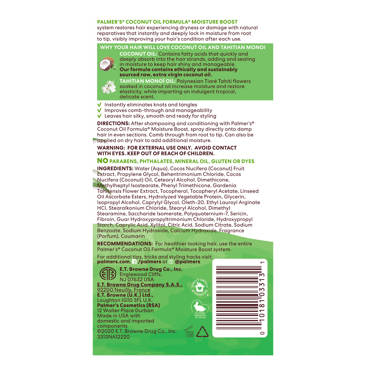 Palmers Coconut Oil Formula Strengthening Leave-in Conditioner, 8.5 Oz
