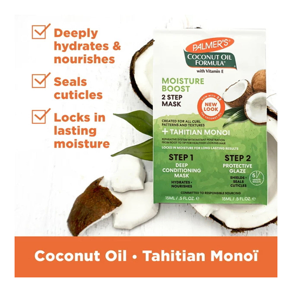 Palmers Coconut Oil Formula Moisture Boost 2-Step Mask, 1 Oz