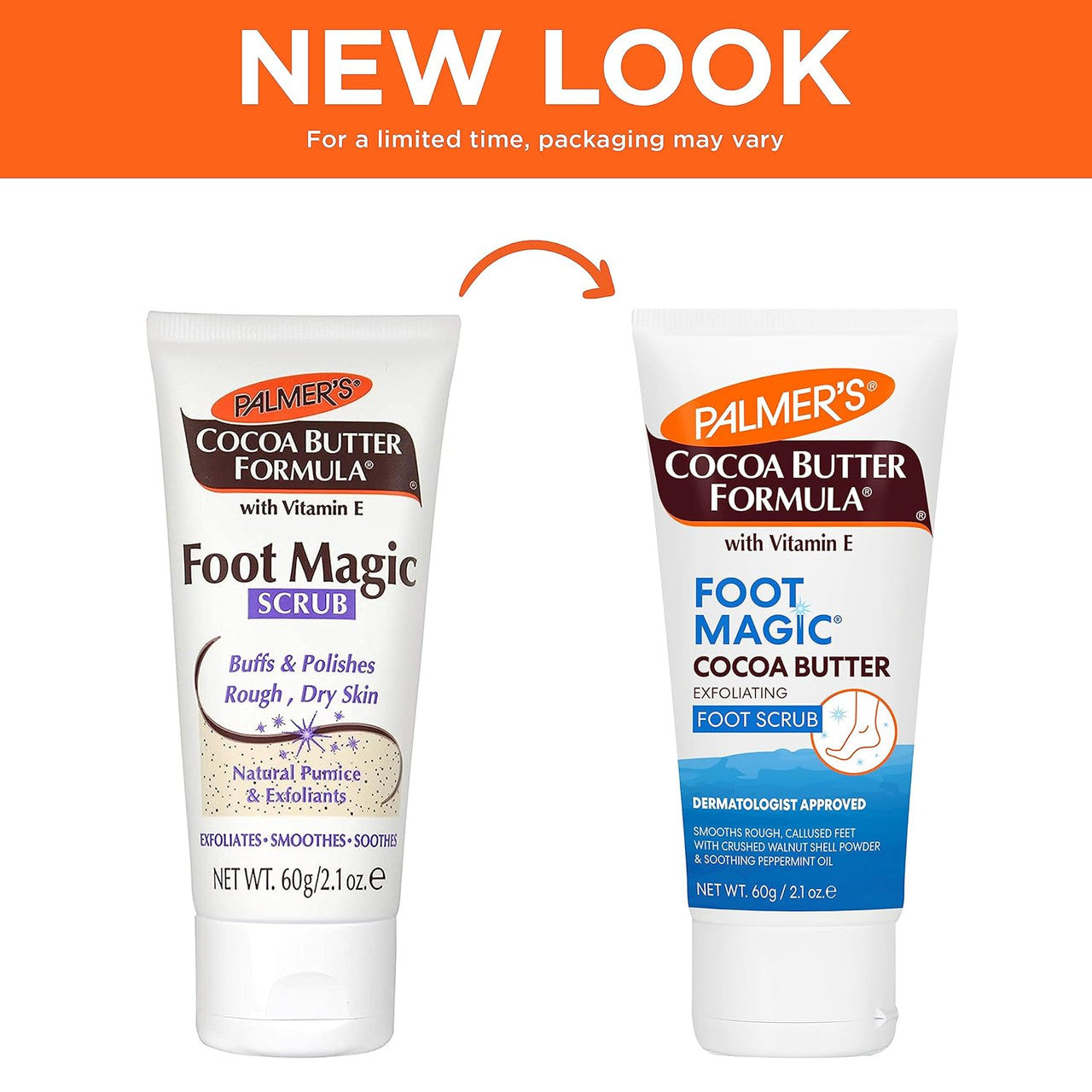 Palmers Cocoa Butter Formula Foot Magic Scrub Tube, 2.1 Oz