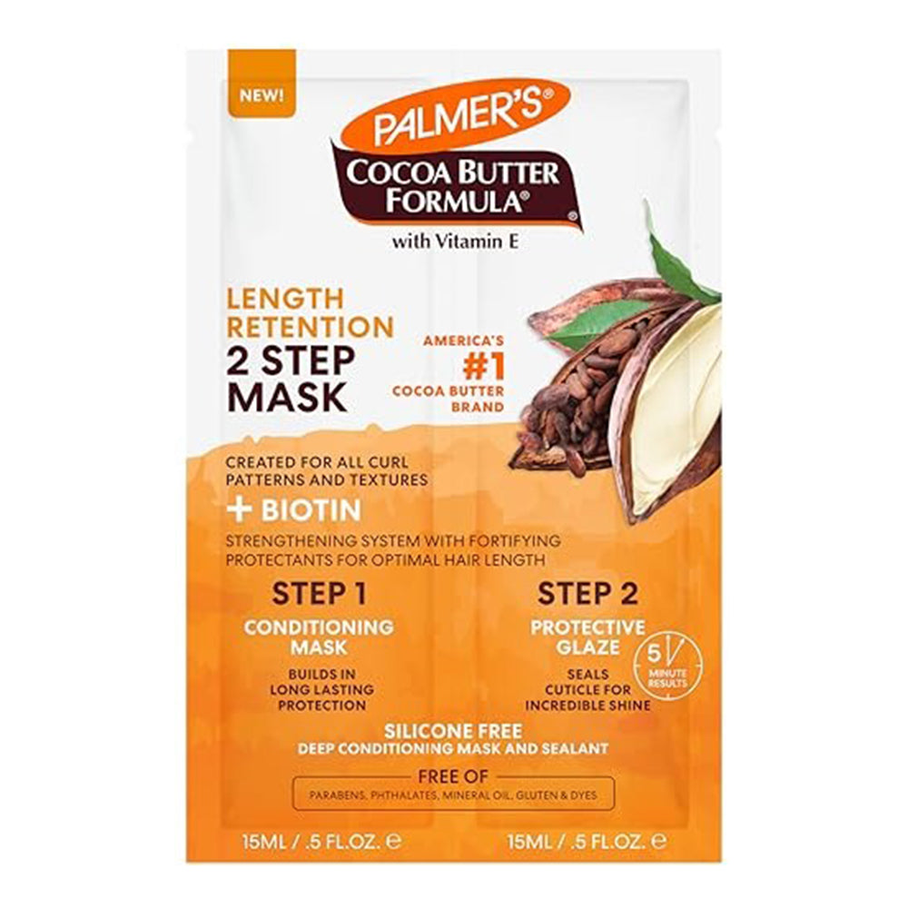 Palmers Cocoa Butter and Biotin 2 Step and Paraben Free Hair Mask 1Oz (30ml)