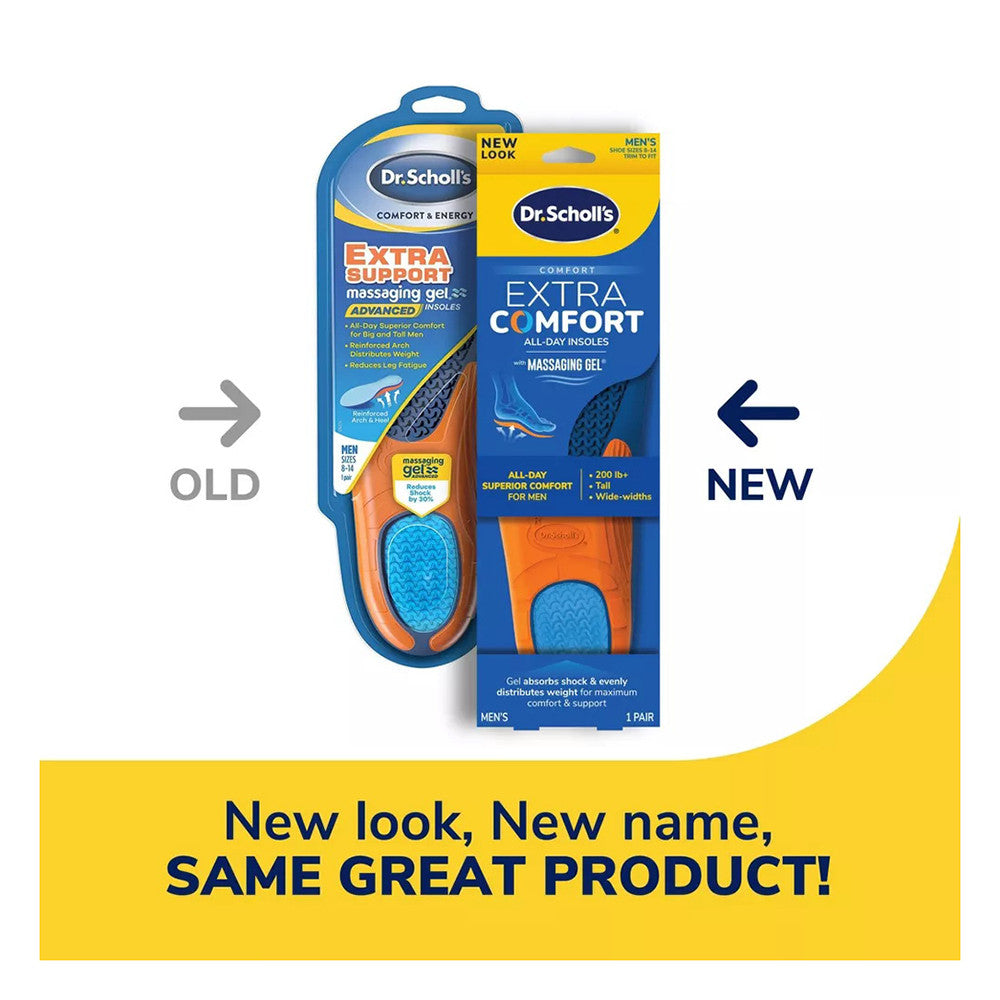 Dr. Scholls Comfort And Energy Extra Support Insoles With Massaging Gel For Men, Size 8-14, 1 Pair