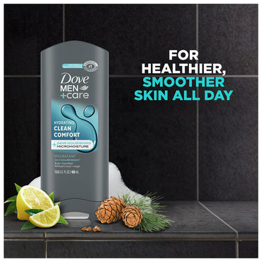 Dove Men Plus Care Clean Comfort Body And Face Wash, 13.5 Oz