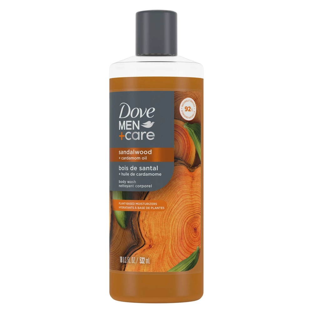 Dove Men Plus Care Body Wash with Sandalwood and Cardamom Oil Cleanses and Revitalizes Skin 18Oz (532ml)