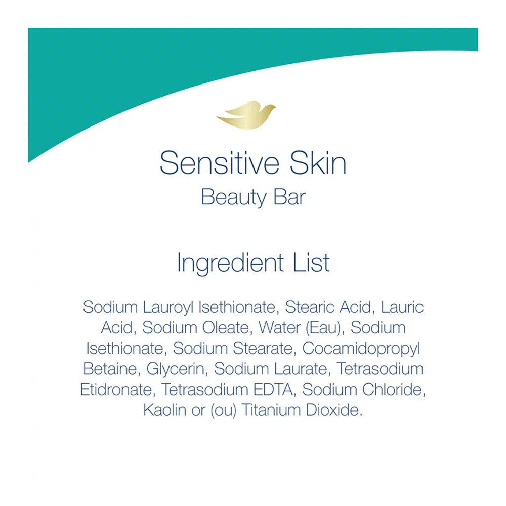 Dove Beauty Moisturizing Cream Bar Soap For Sensitive Skin, Unscented, 3.17 Oz