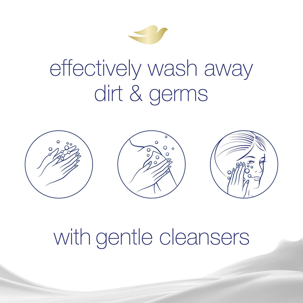Dove Beauty Bar Gentle Skin Cleanser Original Made With 1/4 Moisturizing Cream, 3 Ea, 3.17 Oz