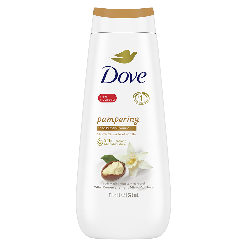 Dove Pampering Shea Butter and Vanilla Body Wash Moisturizing and Nourishing 11Oz (325ml)