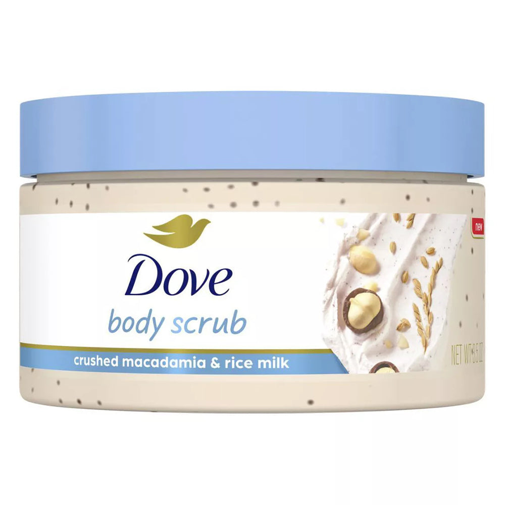 Dove Body Scrub Crushed Macadamia and Rice Milk for Gentle Exfoliation 3.5Oz (99g)