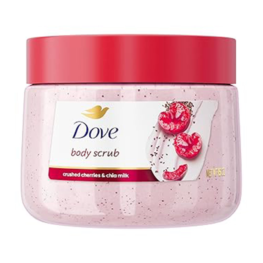 Dove Cherry and Chia Milk Body Scrub for Smooth Radiant Skin 15Oz