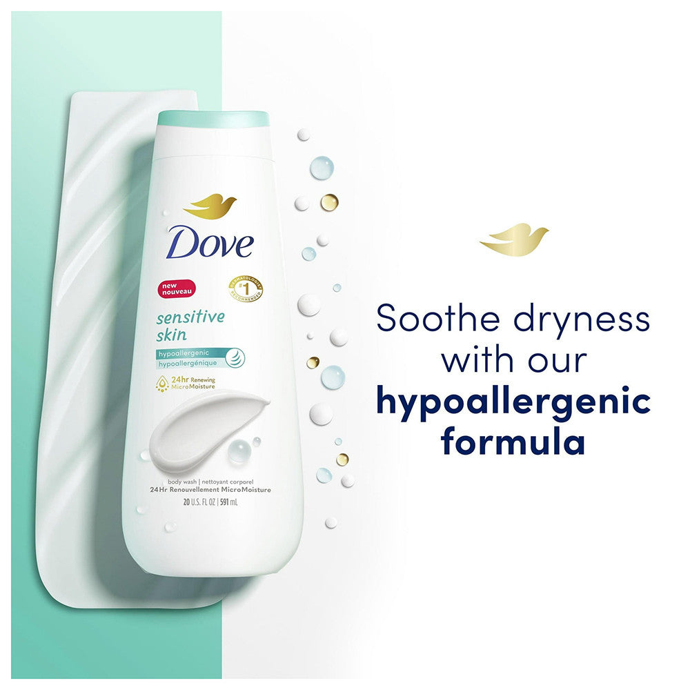 Dove All Day Moisturizing Body Wash, Sensitive Skin, 11 Oz