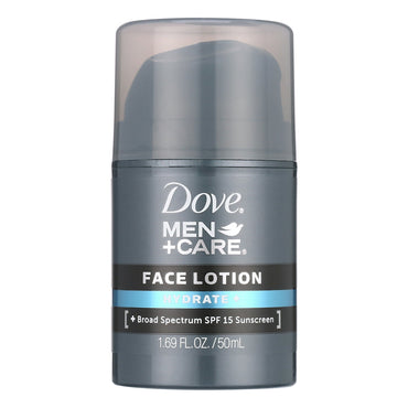 Dove Men Plus Care Face lotion Hydrate Plus with SPF 15 Sunscreen, 1.69 Oz