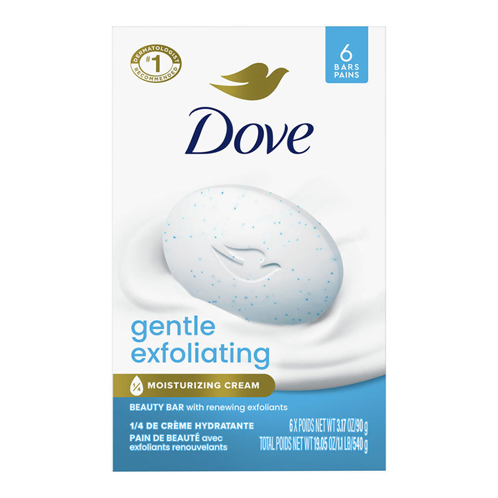 Dove Exfoliating Bath Bars Gentle Exfoliation and Moisturizing Skin 3.17Oz (90g) 6Ea