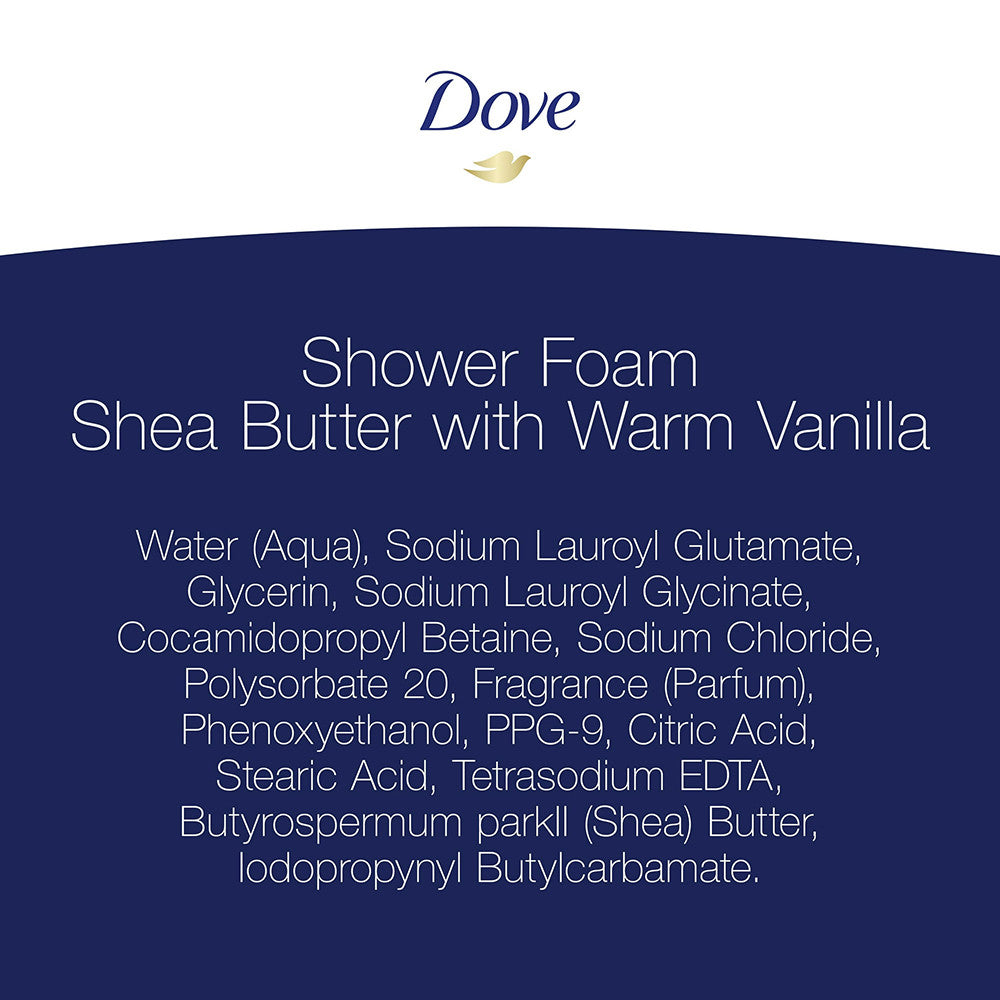 Dove Shea Butter and Warm Vanilla Shower Foam Body Wash, 13.5 Oz