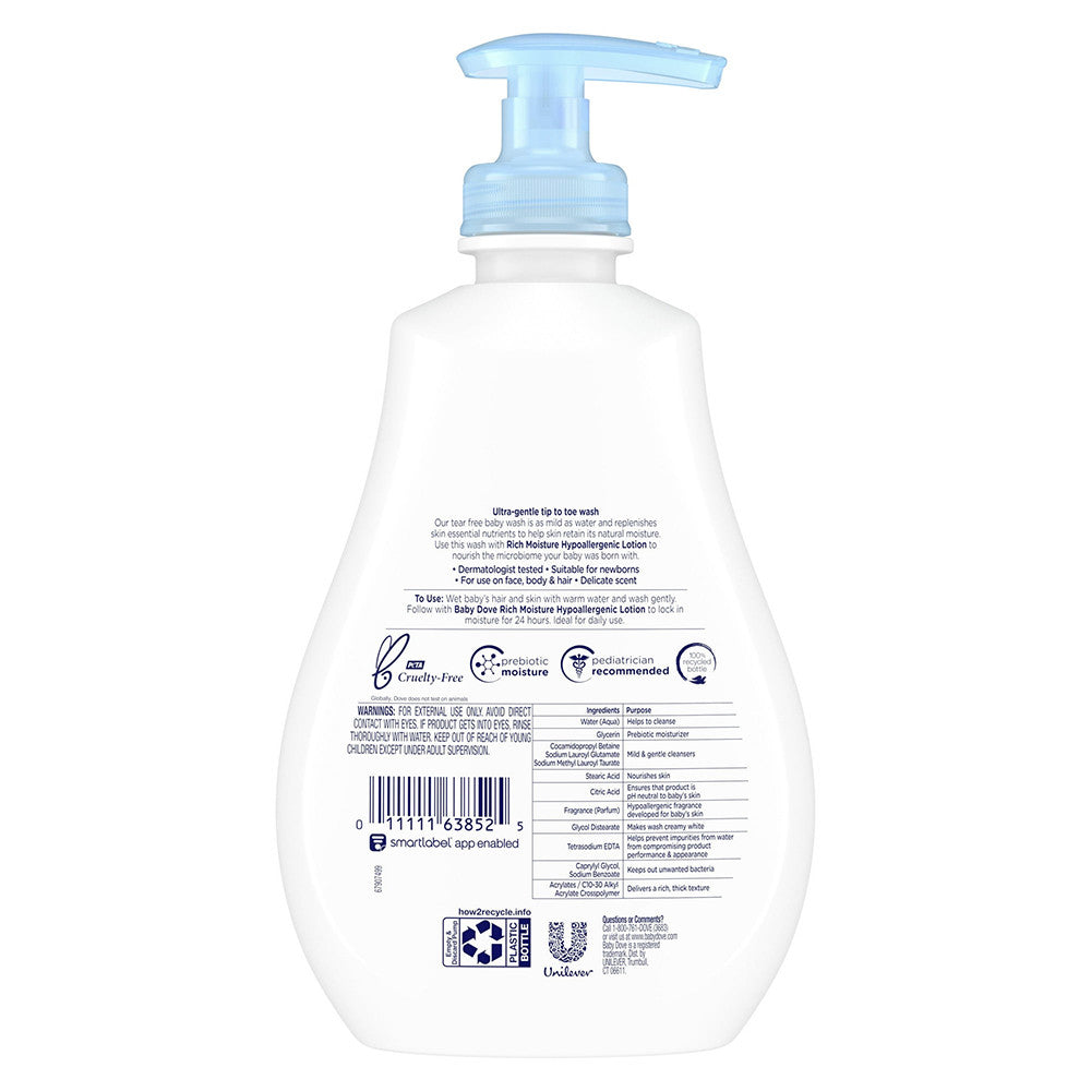 Baby Dove Rich Moisture Hypoallergnic Wash Newborn Sensitive Skin, 13 Oz