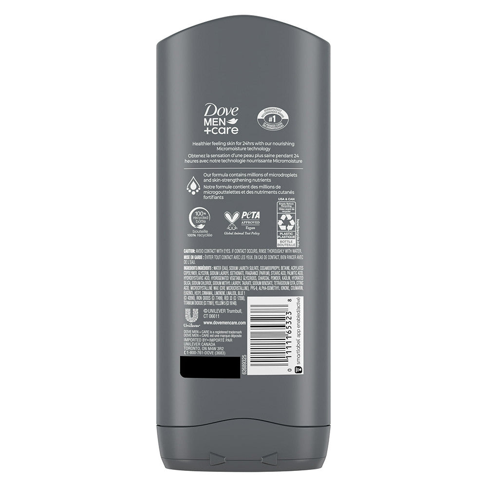 Dove Men+Care Elements Body Wash Charcoal And Clay, 13.5 oz