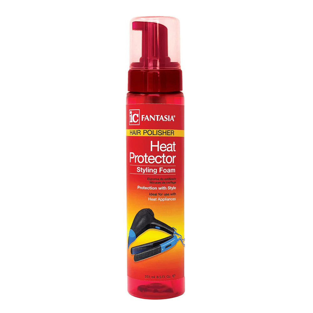 Fantasia Hair Polisher Heat Protect Styling Foam, 8.5 Oz