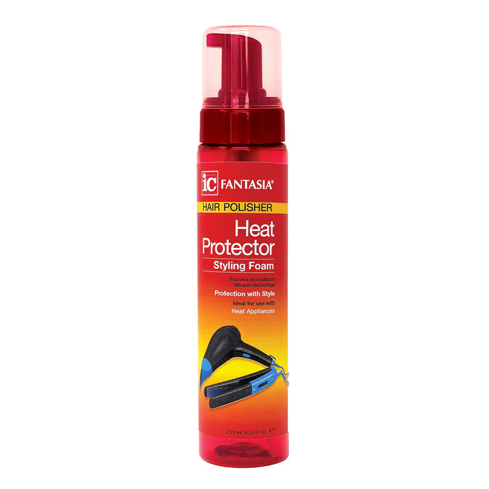 Fantasia Hair Polisher Heat Protector Styling Foam for Volume and Shine 8.5Oz (251ml)