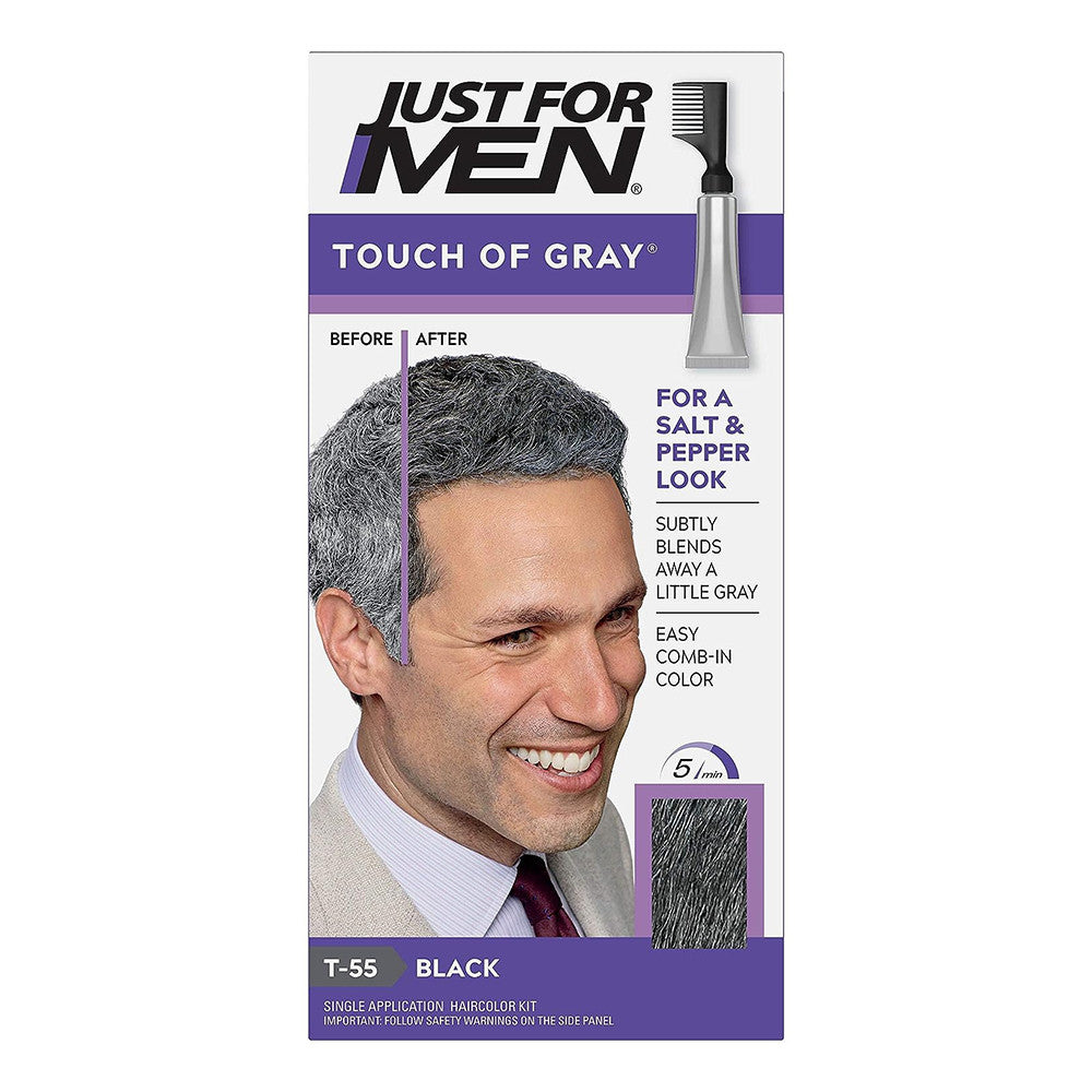 Just For Men Touch Of Gray Hair Color, T-55 Black, 1 Ea
