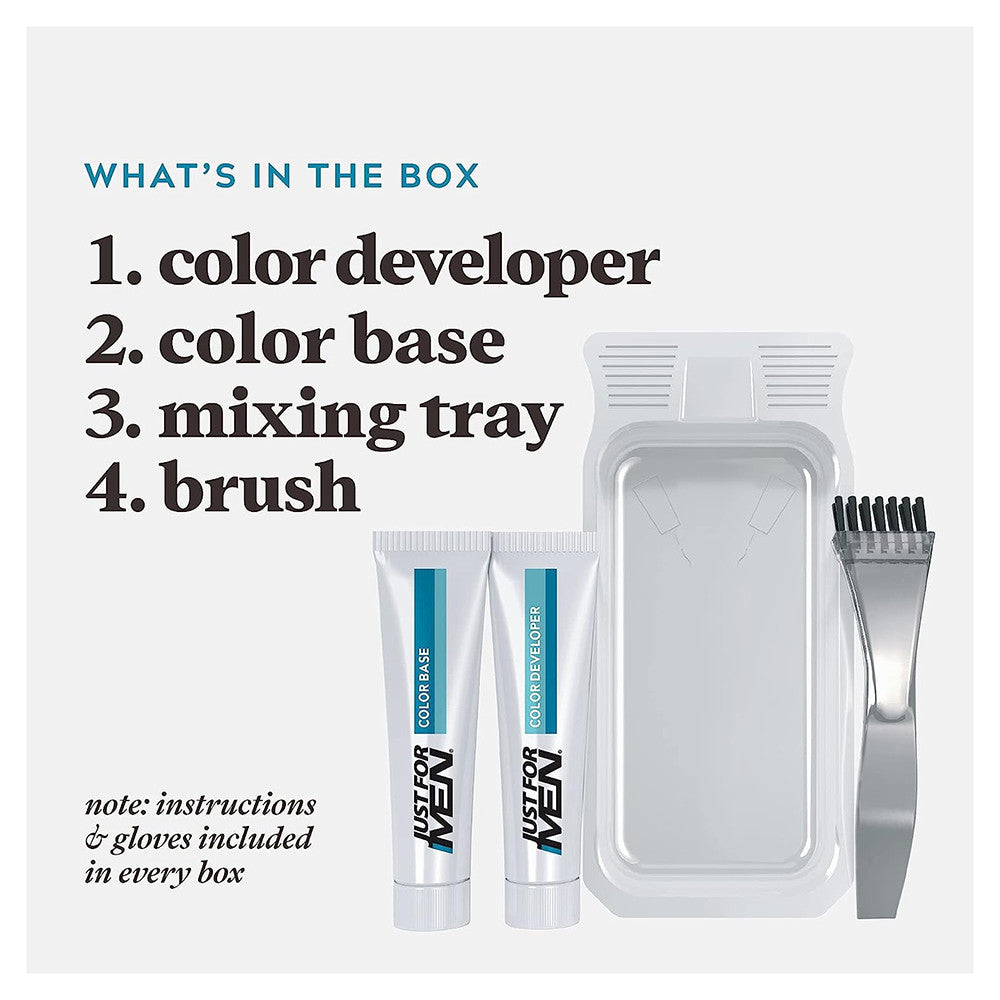 Just For Men Brush-In Mustache, Beard And Sideburns, Medium Brown, Kit