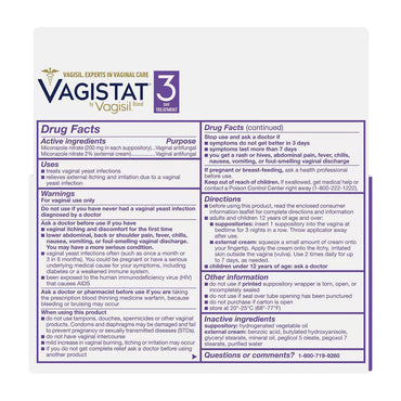 Vagisil Vagistat 3 Day Yeast Infection Treatment For Women, 0.32 Oz