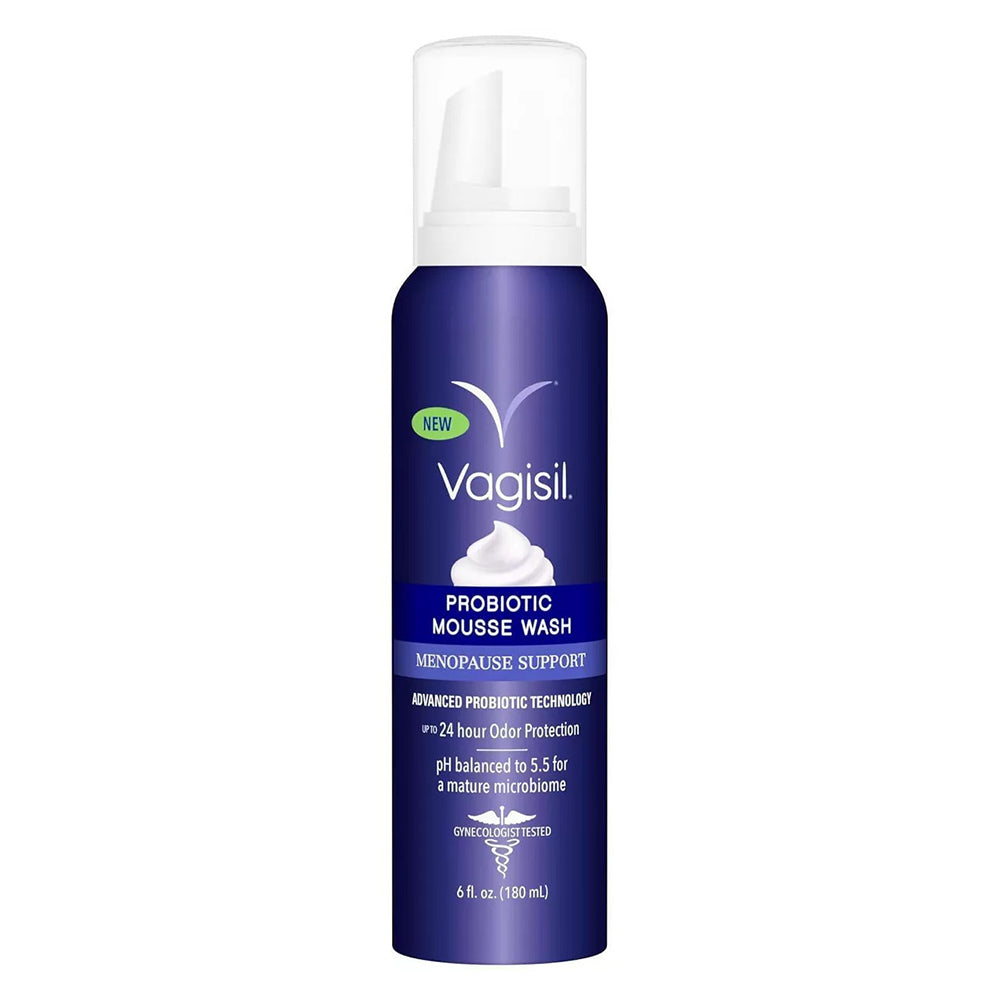 Vagisil Probiotic Mousse Wash for pH Balanced Gentle Intimate Cleansing and Freshness 6Oz (180ml)