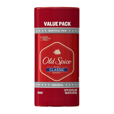 Old Spice Classic Antiperspirant & Deodorant Stick, Twin Pack, Original, 3 Oz