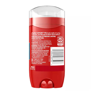 Old Spice Red Zone Pure Sport Aluminum Free Deodorant, 3 Oz