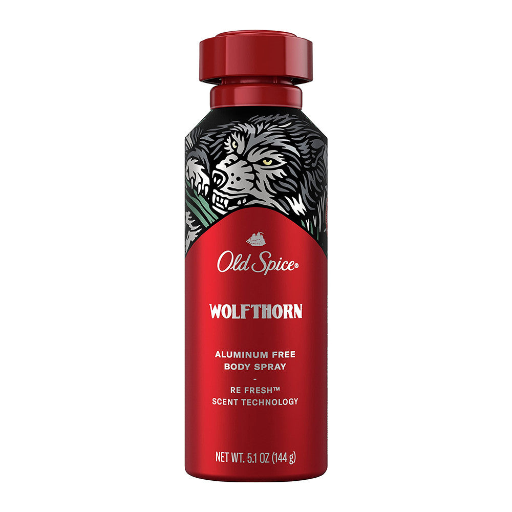 Old Spice Aluminum Free Body Spray For Men, Wolfthorn, 5.1 Oz